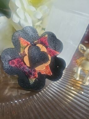 Handmade Genuine Leather Flower Dog Collar Charm  NEW